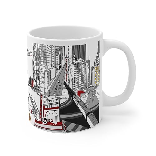 Taza de cerámica con diseño Chicago Skyline 11oz miniatura 7