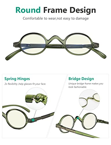 Image of Eyekepper Reading Glasses for Women Men, Blue Light Readers Round | Womens Circle Computer Cheaters, Mens Ladies UV /Bluelight Blocking Reader Eyeglasses,All-Day Comfort Spring Hinges for Screen