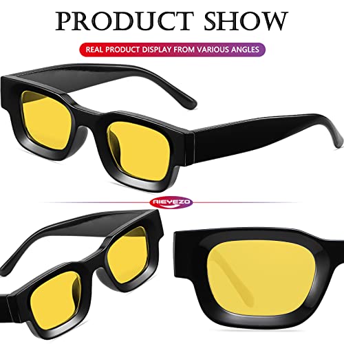 AIEYEZO Modern Thick Rectangle Sunglasses for Women Men 90s Retro Chunky Square Polarized Sun Glasses UV400 Protection4