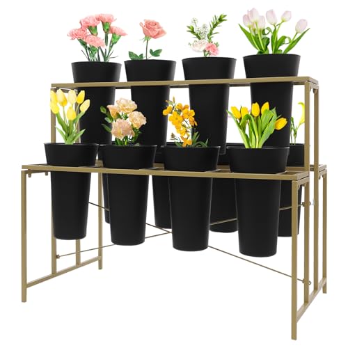 Présentoir pour Bouquets chic en métal doré au design épuré