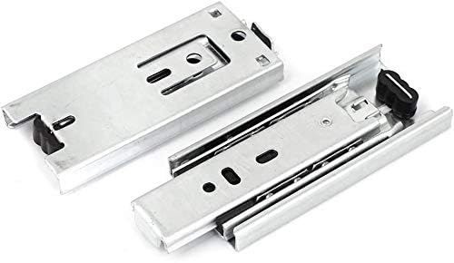 Drawer Slides, Rilexawhile 1 Pair 4 Inch Full Extension Less Noise Ball Bearing Drawer Slides, for Drawers and Cabinets, etc. Silver