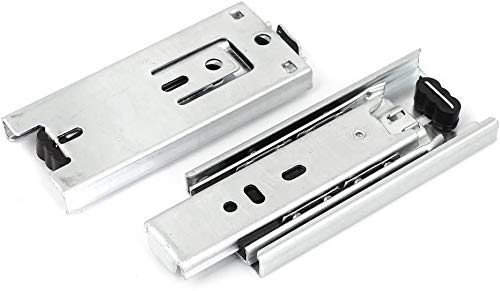 Drawer Slides, Rilexawhile 1 Pair 4 Inch Full Extension Less Noise Ball Bearing Drawer Slides, for Drawers and Cabinets, etc. Silver