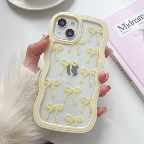 Coque iPhone 15 transparente contre les rayures avec silicone souple et poignée vague