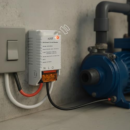 Image of Aziot 30Amp WiFi & Bluetooth Smart Circuit Breaker, Compatible with Alexa & Google Assistant, Timer Function, Made in India