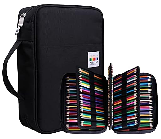JAKAGO Estuche Grande de Gran Capacidad para 220 lápices de Colores,para Almacenamiento de marcadores,Bolígrafos,Lápices de Acuarela,Borrador Gran Regalo para Estudiantes,Artistas (Black) | Ya disponible en tu tienda friki favorita! En mundofriki.es!