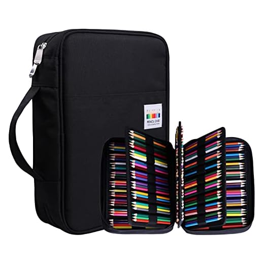 JAKAGO Estuche Grande de Gran Capacidad para 220 lápices de Colores,para Almacenamiento de marcadores,Bolígrafos,Lápices de Acuarela,Borrador Gran Regalo para Estudiantes,Artistas (Black)