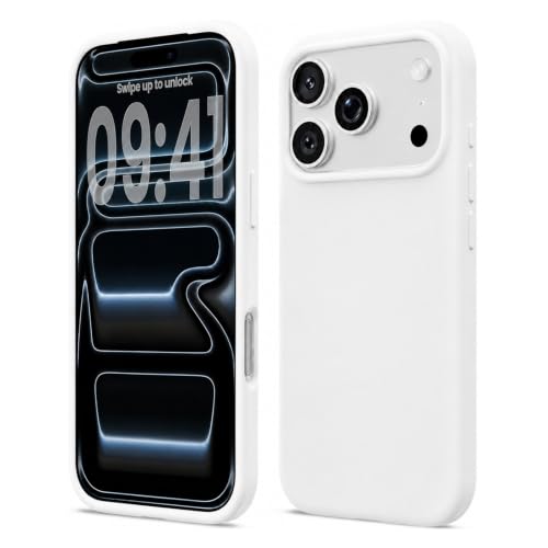 Image of DIZORO Compatible with iPhone 17 Pro Max / 18 Pro Max Case, Liquid Silicone 3 Layers Full Covered Soft Gel Rubber Phone Case,Shockproof Protective Cover with Anti-Scratch Microfiber Lining- White