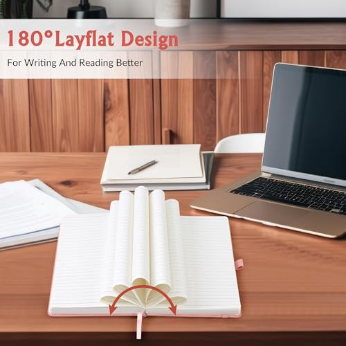 Lined Hardcover Notebooks For Work,370 Pages Leather Travel Journal For Women Men,Daily Journaling Notebooks For Note Taking,Lay Flat Note Books For Work,Blank A5 Journal Notebook Diary,College Ruled Notebook Journal For Writing,5.7"×8.4"(Pink) - Image 6