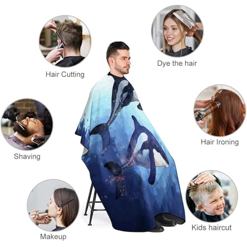 Capa para corte de cabello Orca Killer Whale ajustable miniatura 3