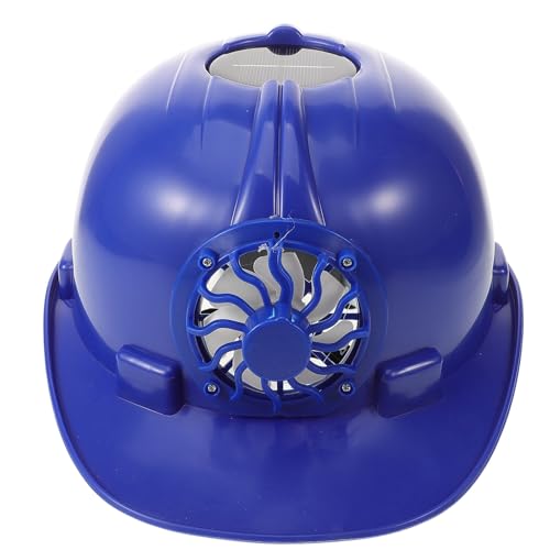 Casque de chantier bleu plastique ventilateur solaire protection