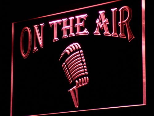 ADVPRO On The Air Recording Microphone Studio Display Bar Beer LED Neon Sign Red 16 x 12 Inches st4s43-j103-r