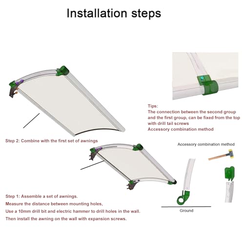 Toldo para Puerta Exterior Anti-UV con Cubierta Resistente a la Lluvia 7
