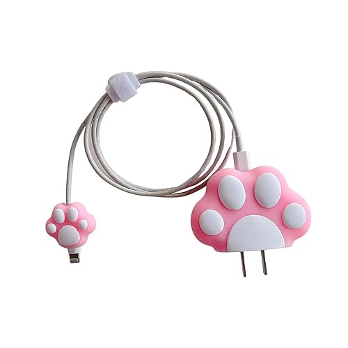 Funda protectora con diseño de dibujos animados para iPhone de 18 W y 20 W, cargador de adaptador de corriente USB-C para iPhone, funda de cable