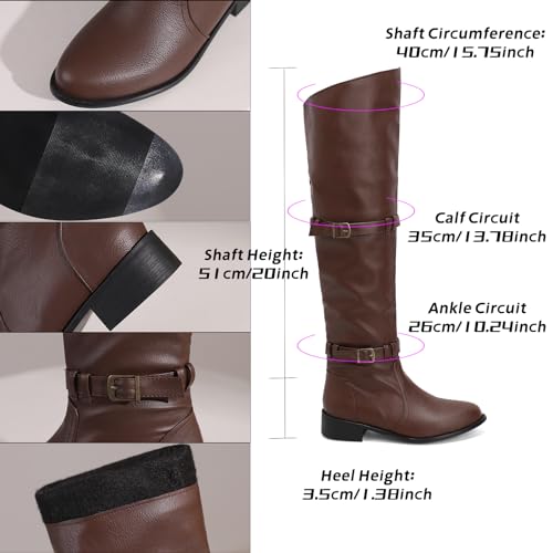 Wavyvigs Women Thigh High Riding Boots Wide Calf Buckled Strap Knee High Boots Cosplay Pirate Boots Women2