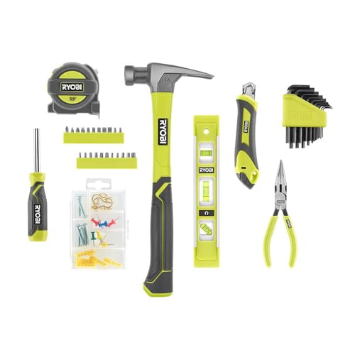 RYOBI 75 Pc. Homeowners Hand Tool Kit with Bag