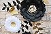 Fonder Mols 3D Paper Flower Decorations(Set of 13, White Black Gold), Giant Paper Flowers for Wedding Backdrop, Graduation Party, Bridal Shower, Halloween Centerpieces, Nursery Wall Decor