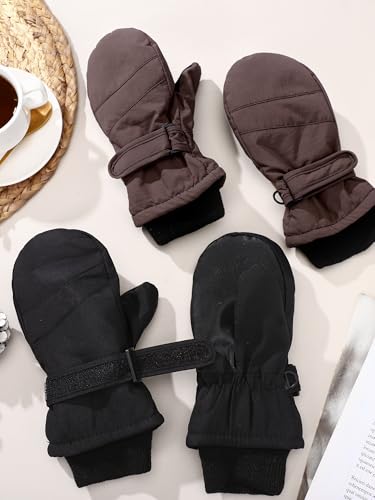 Image of SATINIOR Kids Snow Mittens Waterproof Winter Ski Gloves Warm Thicken Snow Gloves for Girls Boys