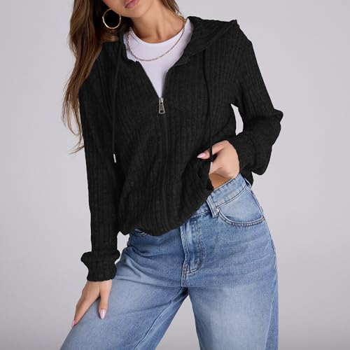 Image of Witsmile Zip Up Hoodie Women Oversized Sweatshirt Long Sleeve 2026 Fall Outfit Lightweight Jackets Workout Clothes