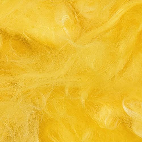 Image of M.G ENTERPRISE Merino Felting Wool Roving Yellow 40 gm Each. Best Used with Felt Needles, Needle Felting Pad,Wet Felting, Good for Felted Characters Making, Blending and Weaving.