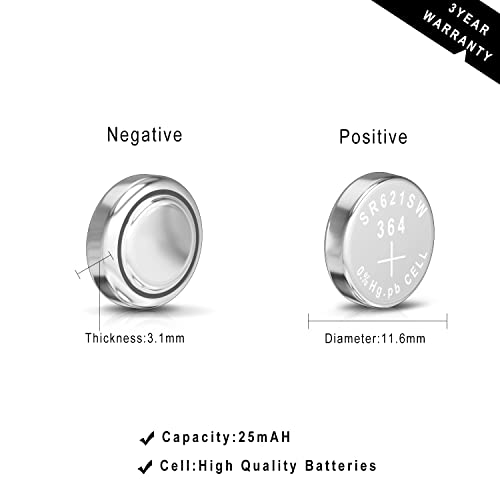Sr621Sw Battery 364 621 For Watch Battery 1.5V Button Cell Pack Of 40【3-Year Warranty】 #TOP5
