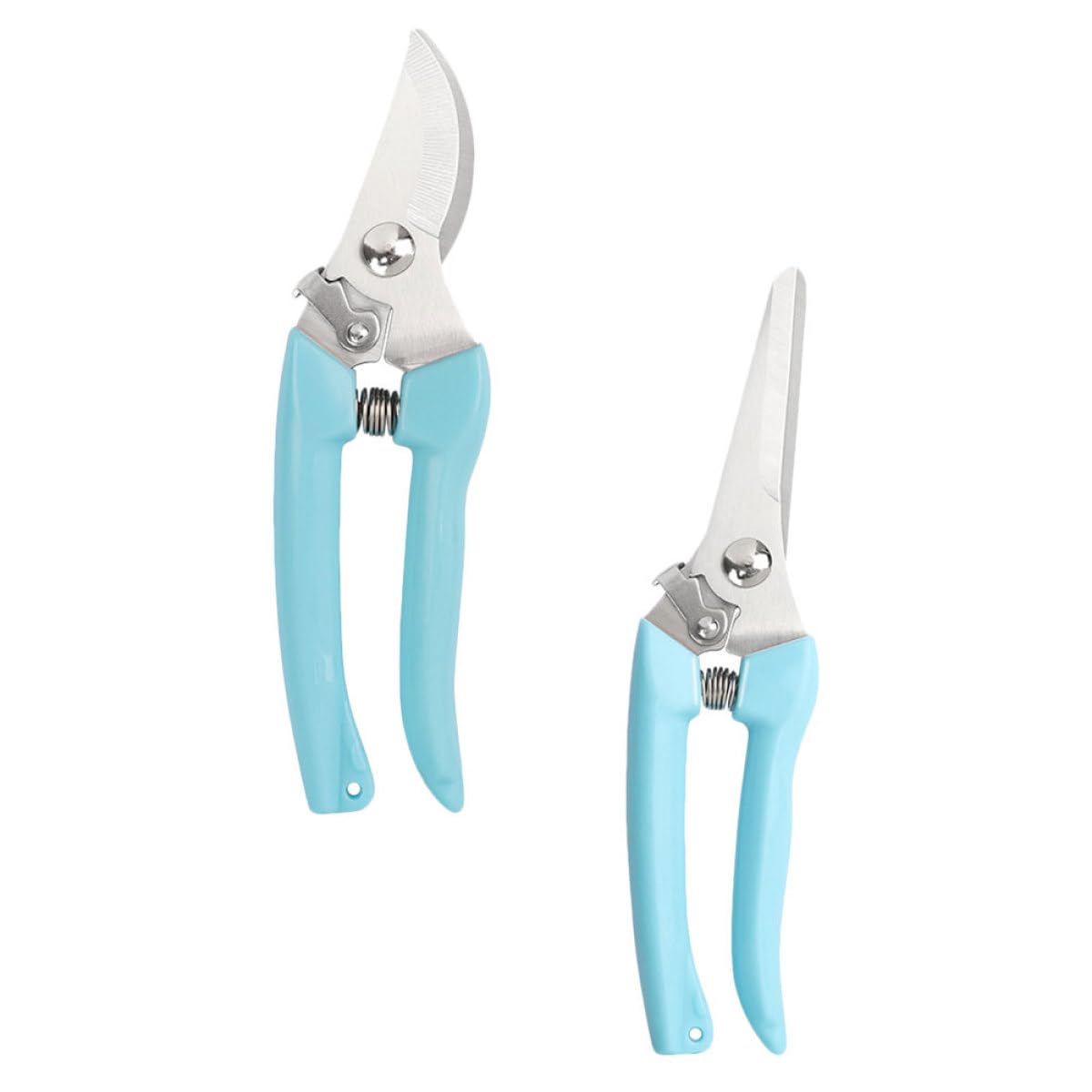Professional Garden Scissors 2Pcs Blue ABS Stainless Steel Safety Lock
