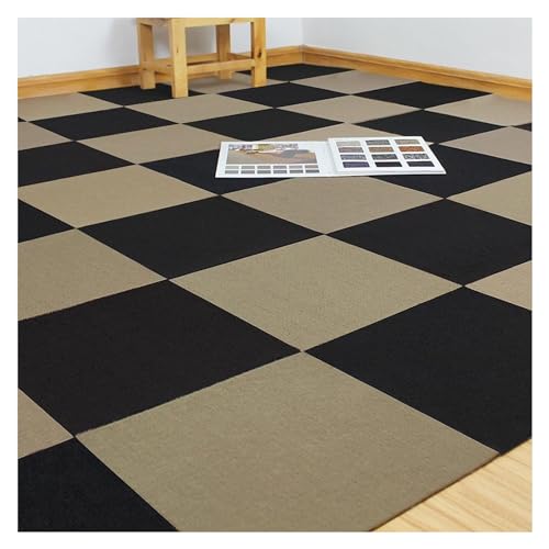 VDLLQYN, Losetas de Alfombra, Alfombra Antideslizante for pelar y Pegar, baldosa for Piso, Papel Tapiz con Efecto de hormigón DIY de 12x12 Pulgadas, Estera insonorizada,Moqueta autoadhesiva(C,15PCS)