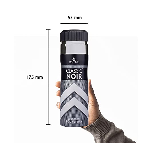 Image of OSCAR CLASSIC NOIR Long Lasting, Premium and Skin Friendly Deodorant Body Spray For Unisex, 200 ML