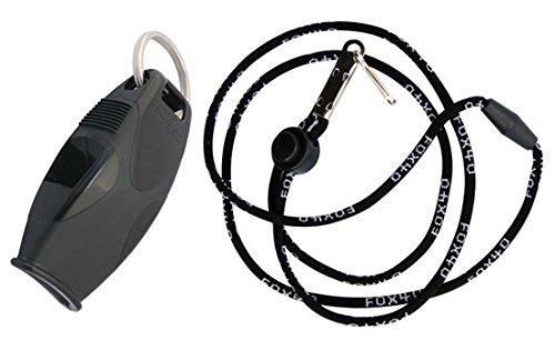 Fox 40 Sharx Pealess Whistle with Lanyard - (8703) - Black/Black