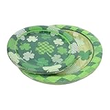 Anneome 20pcs Shamrock Paper Plates and Disposable Tableware for Patrick's Day Spring Parties and Family Gatherings