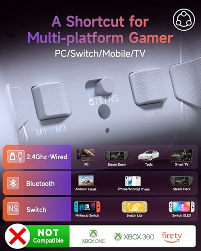 Image of EasySMX X20 Wireless Gaming Controller with RGB Backlit, 2-Stage Hall Effect Sticks, 1000Hz Polling Rate, 6-Axis Gyro on Multi-Platform, Mech Buttons- Compatible with PC /Switch /Steam /Android