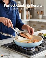 MICHELANGELO Pots and Pans Set Non Stick, 8-Piece Ti-infused Ceramic Cookware Set with Silicone Utensils - Induction Compatible, Oven Safe, PFOA-Free, Blue — image 6