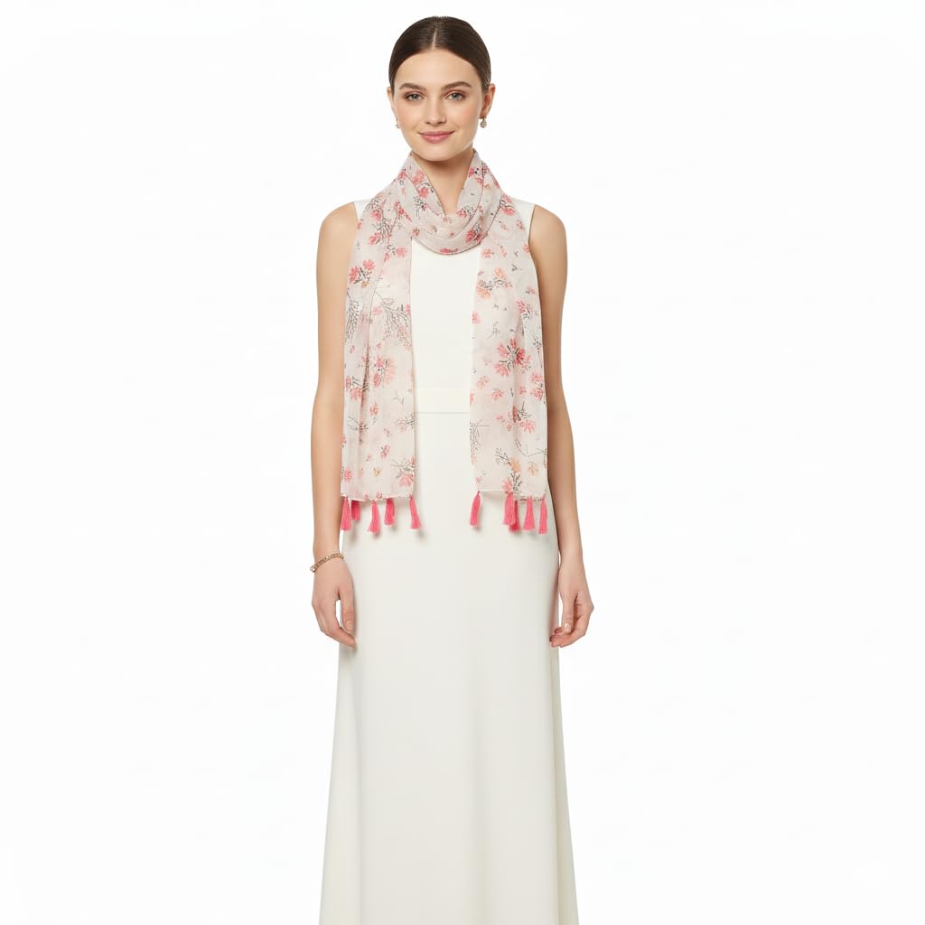 WOMEN FANCY FLORAL PRINTED WEIGHTLESS TASSEL STOLE (22X72INCH) 32-image-30