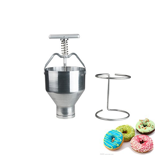 ZGUO Manual Donut Depositor Medu Vada Dropper Plunger Dough Batter Dispenser Hopper