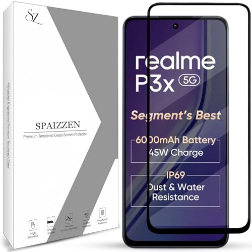 Image of Tempered Glass Screen Protector Compatible for Realme P3x 5G / Realme P3x with Edge to Edge Coverage and Easy Installation Kit
