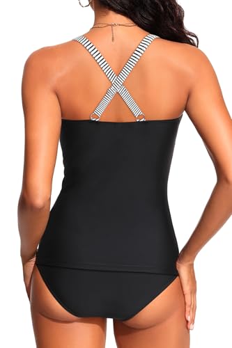 Tempt Me Women Ruched Tankini Swimsuit - Tummy Control Two Piece Bathing Suits Twist V Neck Swimwear with Bottom 20252