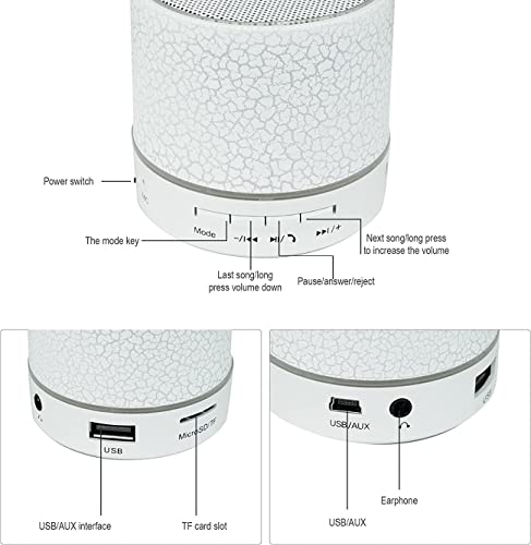 Image of AOSUODI Bluetooth Speaker,Portable Wireless Speakers with Led Lights,IPX7 Waterproof Shower Speakers,360 HD Surround Sound,Built-in-Mic,TF Card,Mini Outdoor Speaker Radio for Party,Travel,Beach,Home