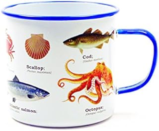 Gift Republic Sea Life Mug, Enamel, Multi-Colour