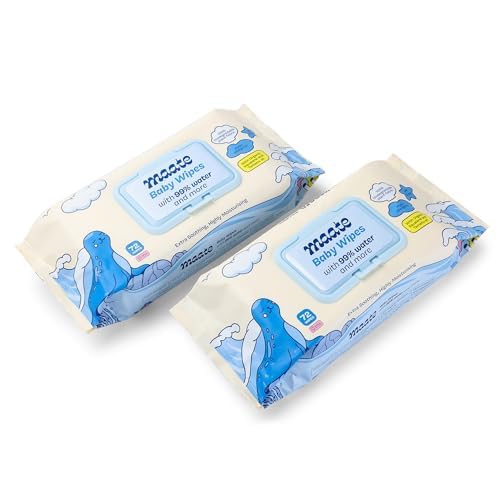 Image of Maate Baby Wipes (Pack of 2, 144 Wipes) | Soothing & Hypoallergenic | Infused With Plant Squalane, Tamanu Oil & Aloe Vera | Moisturizing & Hydrating | Baby Wet Wipes | Paraben & Sulphate Free