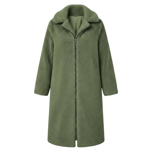 FPMLUXLL Sherpa Jacket Women Long Warm Full Zip Up Fall Winter Fleece Coat - image 4
