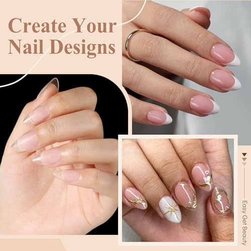 Image of Luckyfairy Short Almond Nail Tips, 240pcs 15 Sizes Soft Acrylic Gel Nail Tips Pre-shape Full Cover False Nails Long-Lasting Press on Almond Nails Tips Set for Nail Extensions Nail Salon DIY