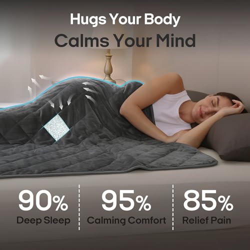 Image of ZonLi Royal Posh Velvet Weighted Blanket for Adults, Dual Sided Cozy Fluffy Heavy Blanket(48 inchx72 inch,12lbs,Grey), Bed Sofa Heavy Blankets, Soft Material with Premium Glass Beads, Easy Care