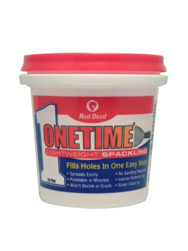 Image of Red Devil 0542 ONETIME Lightweight Spackle Wall Repair, Spackling for Holes Drywall, 1 /2 Pint, White, 8 Ounce, Made in USA (Pack of 12)