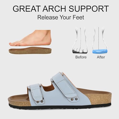 Image of Centrino Women's Berkin-Style Slip-On Sandals | Open Toe Design | Soft PU Footbed | Lightweight & Comfortable | Arch Support | On-Grip Sole | Casual Outdoor Wear (9222)
