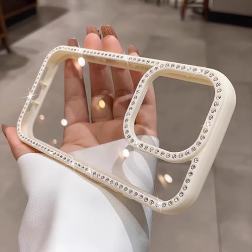 Coque iPhone 14 Pro transparente paillettes diamants antichoc - 2