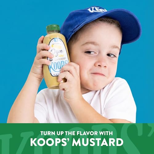 Image of Koops' Organic Mustard Variety Pack - Original Yellow, Spicy Brown, Dijon, & Stone Ground - Gluten-Free, Kosher, USDA Organic, Made in USA, From Quality Mustard Seeds - 12 Oz, Pack of 4
