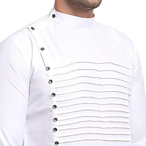 Image of SAIFOO Men's Rich Cotton Blind Short Kurta