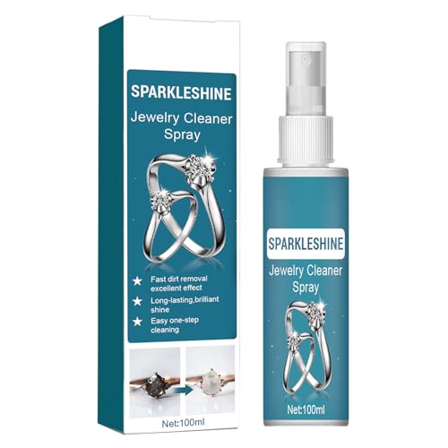 KOAHDE Limpiador de Joyas de Plata,Spray Limpiador de Joyas,Agente Limpiador de Joyas de Plata,Limpiador en Aerosol para Joyería,Agente de Limpieza de Joyas,Limpiador de Diamantes y Joyas,100ML