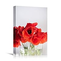 Canvas Wall Art Red Arrangement Bouquet Expressive Floral Multicolor Photography Romantics - 12x18 inches