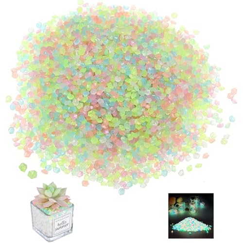 Piedras Luminosas Piedras Preciosas para Niños, 10.000 Piezas Guijarros, Piedras Luminosas de Jardín, Piedras Muggle, Piedras de Vidrio, Decoración de Jardín, Diamantes de Colores, Piedras Preciosas