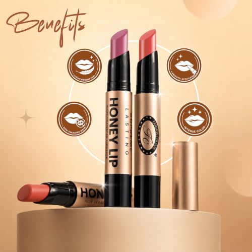 Image of Fashion Colour Supreme Lasting Honey Lip Non Transfer Lipstick 2.6g | Lipstick For Women | Available in 18 Super Creamy Shades | (318-Toffee, 2.6g)